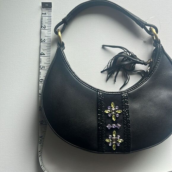 Liz Claiborne Y2K style mini shoulder purse green and purple gems - Picture 8 of 8